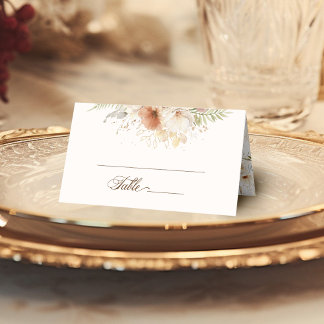 Carte De Placement Script botanique Rose d'automne rustique