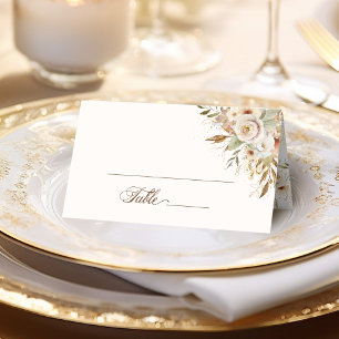 Carte De Placement Script botanique Rose d'automne rustique