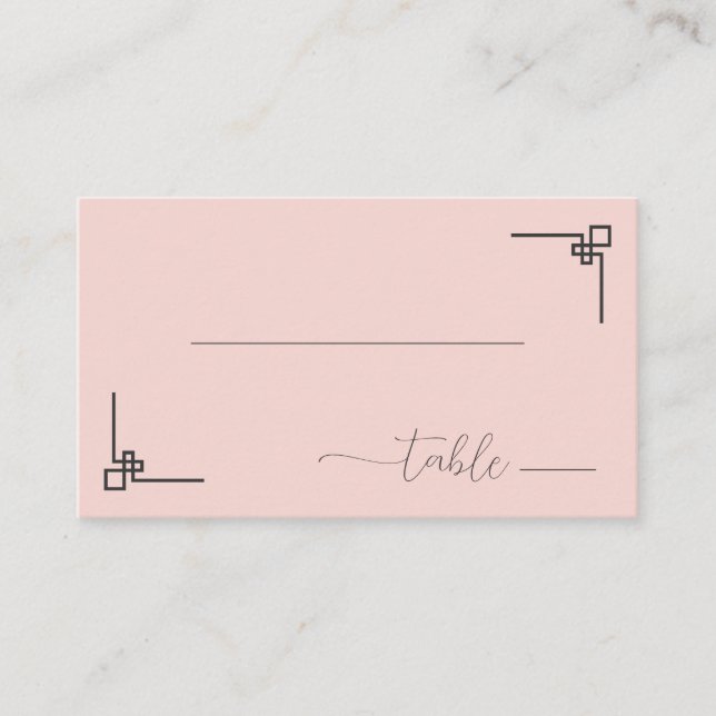 Carte De Placement Serene Pink Minimalist Table Illustration (Devant)