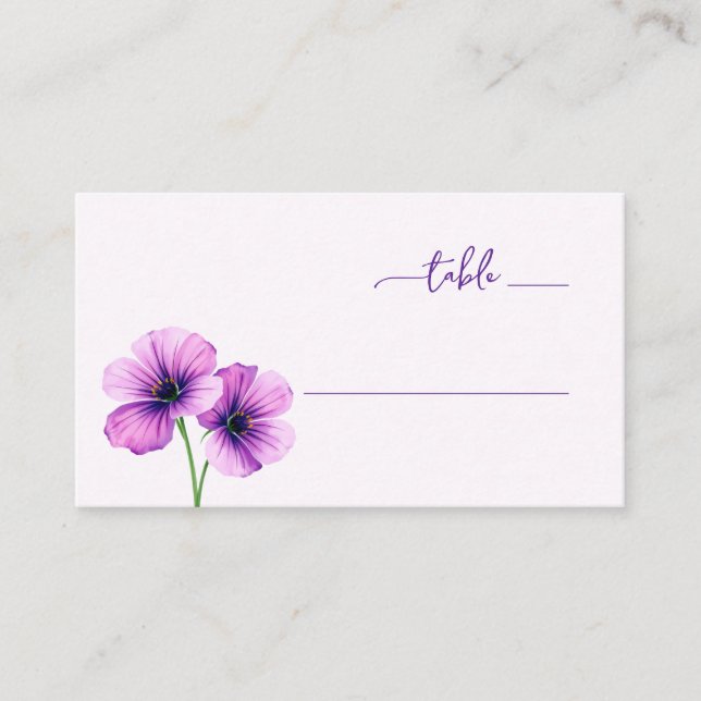 Carte De Placement Serene Purple Floral (Devant)