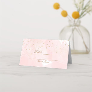 Carte De Placement Siège de table moderne éclaboussé de rose et d'or