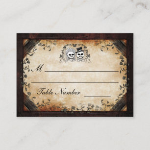 Carte De Placement Siège mariage - Skeletons d'Halloween gothiques Br