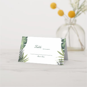 Carte De Placement Sièges de plantes tropicales botaniques à feuilles