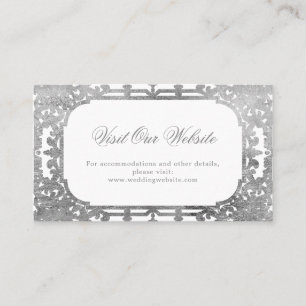 Carte De Placement Silver élégant orné site de visite vintage