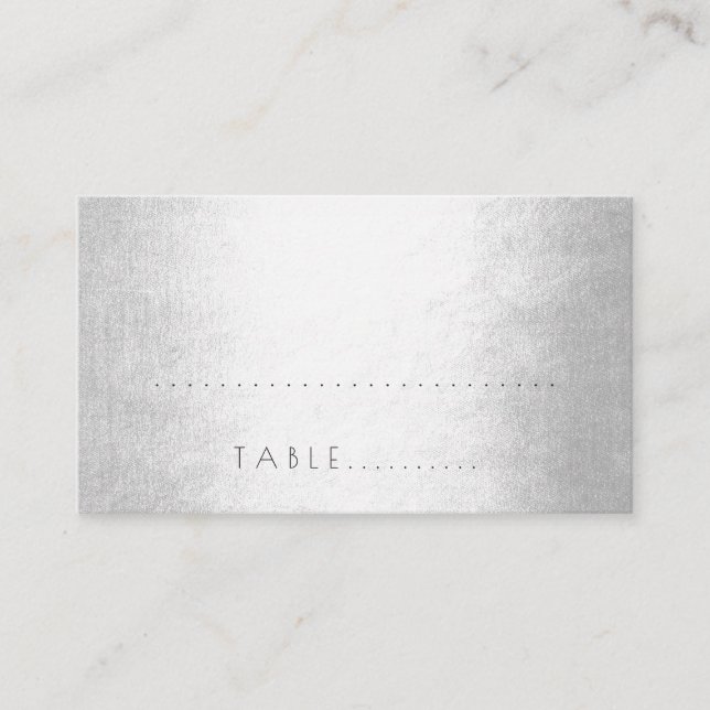 Carte De Placement Silver Minimalisme Mariage Escort Place Pack (Devant)