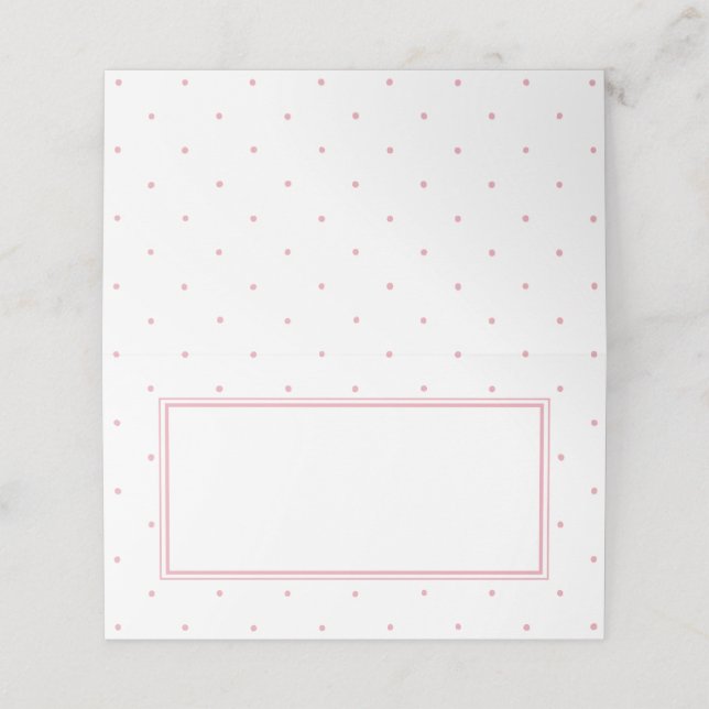 Carte De Placement Simple Bébé Rose Points Fête de Naissance (Extérieur déplié)