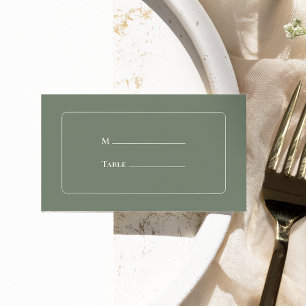 Carte De Placement Simple Boho Vert Sauge Mariage Plat
