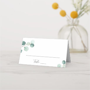 Carte De Placement Simple Élégant Eucalyptus Verdure Mariage Rustique