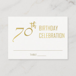 CARTE DE PLACEMENT SIMPLE ÉLÉGANT FAUX GOLD TYPOGRAPHIE 70 ANNIVERSAI