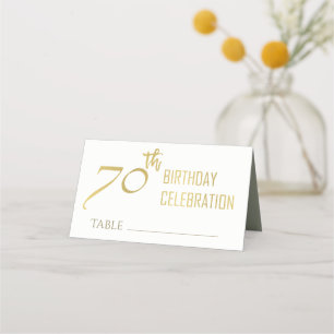 CARTE DE PLACEMENT SIMPLE ÉLÉGANT GOLD GRAY TYPOGRAPHIE 70 ANNIVERSAI