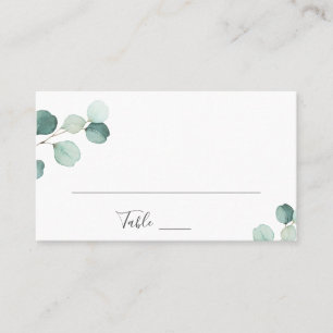 Carte De Placement Simple Élégante Verdure Mariage Rustique Eucalyptu