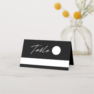 Carte De Placement Simple mariage moderne noir et blanc 