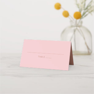 Carte De Placement Simple Moderne Rose Pâle Douce Mariage Fête de Béb