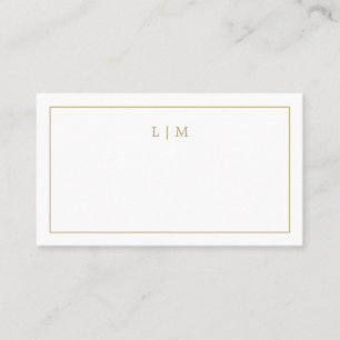 Carte De Placement Simple Monogramme Or Élégant Mariage en Or Antique