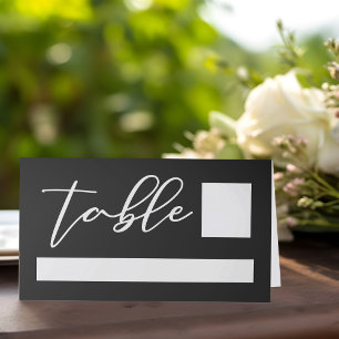 Carte De Placement Simple Noir Blanc Typographie Chic Mariage moderne