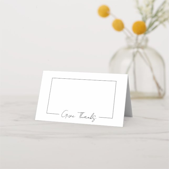 Carte De Placement Simple noir et blanc personnalisé (Devant)