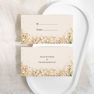 Carte De Placement Simple Russe Automne Beige Mariage plat