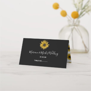 Carte De Placement Simple Tournesol Mariage Botanique Réaliste