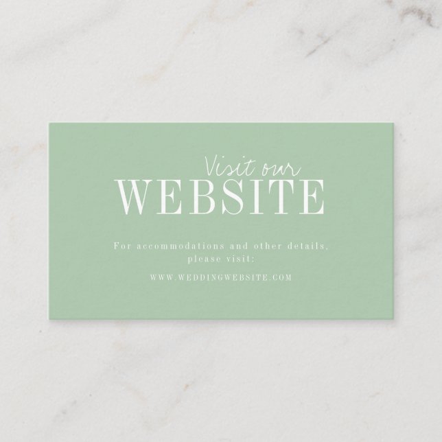 Carte De Placement Site Web de typographie minimaliste vert Insérer u (Devant)