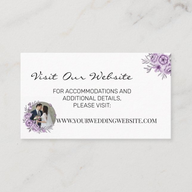 Carte De Placement Site Web mariage d'orchidées d'aquarelle Insérer u (Devant)