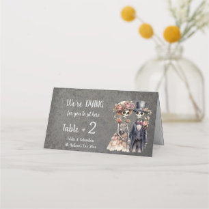 Carte De Placement Skeleton Couple Mariage