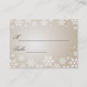 Carte De Placement Snowflakes et Mariage damassé Name Setting