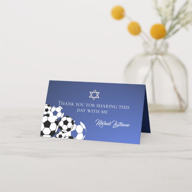 Carte De Placement Soccer Bar Mitzvah (Dos)