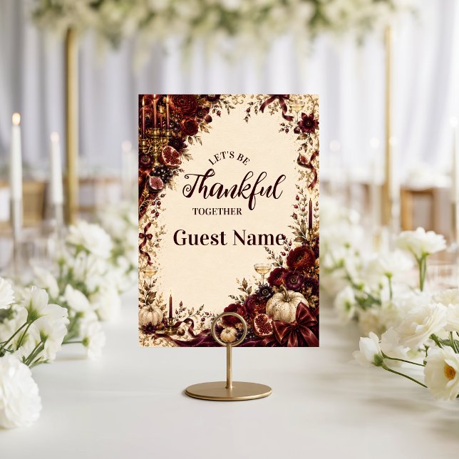 Carte De Placement Soirée de Thanksgiving Opulente et Luxueuse (Créateur téléchargé)