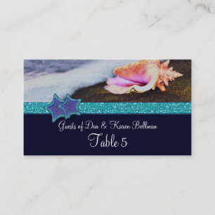 Carte De Placement Soirée Sur La Table De Plage
