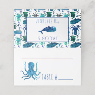Carte De Placement Sous la mer Marine Kids Marine Birthday Party