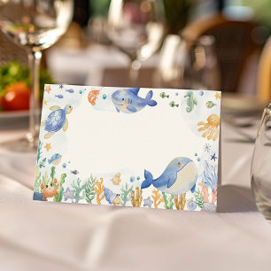 Carte De Placement Sous la mer Ocean Animals Boy Food Place Card