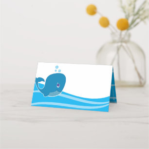 Carte De Placement Sous l'Anniversaire des baleines