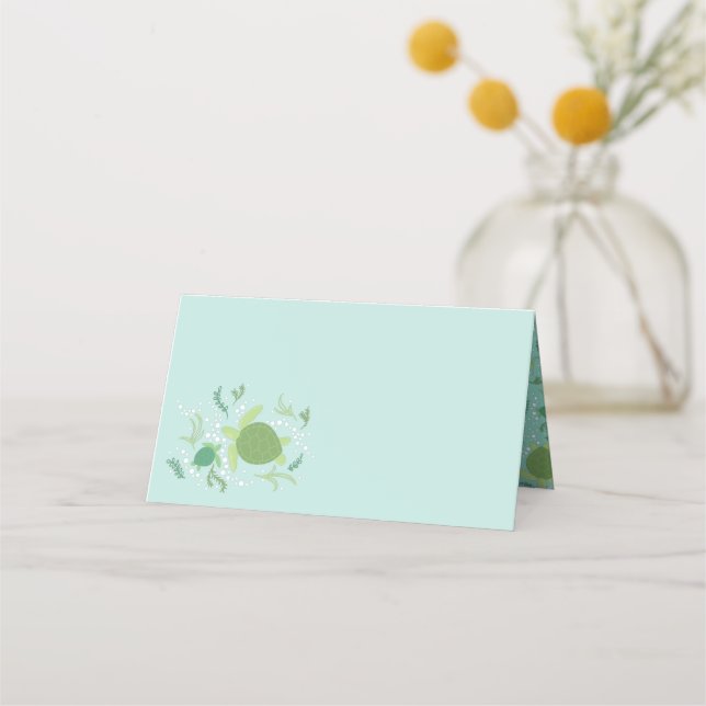 Carte De Placement Sous le Baby shower des tortues de mer (Devant)