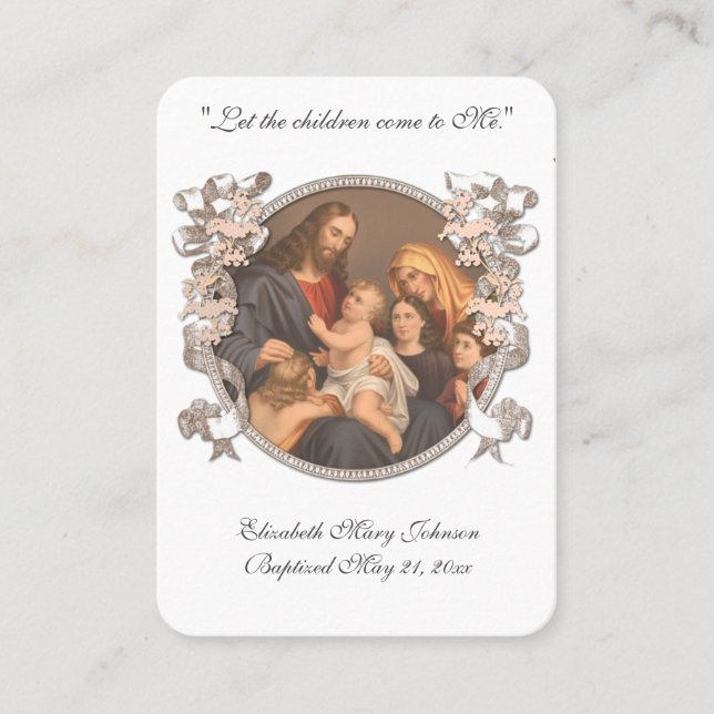 Carte De Placement Souvenir de baptême de Jésus Objet religieux (Devant)