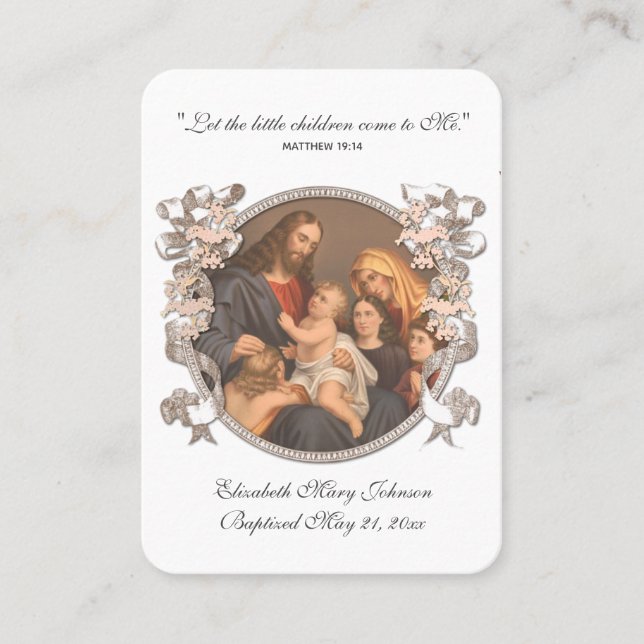 Carte De Placement Souvenir de baptême de Jésus Objet religieux (Devant)