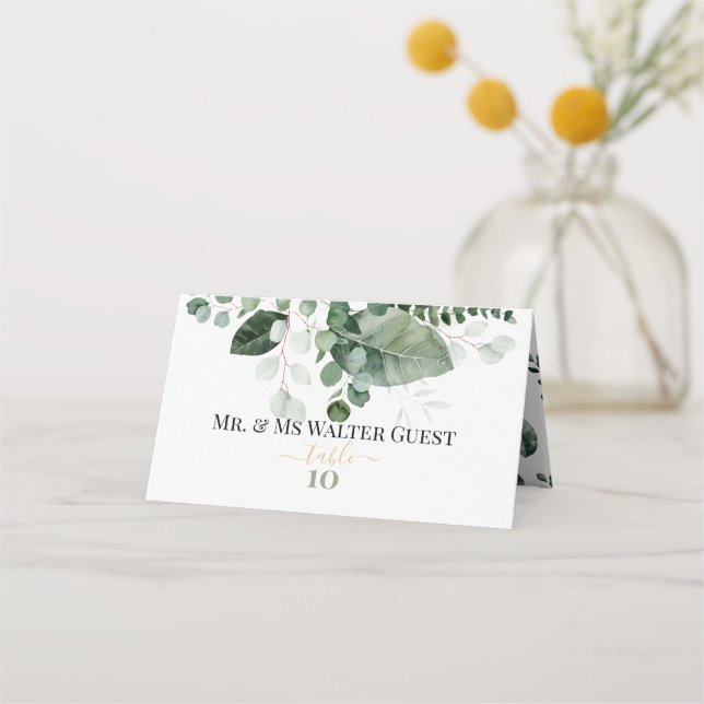 Carte De Placement SPRING BEAUTY BOTANICAL VERT Mariage (Devant)
