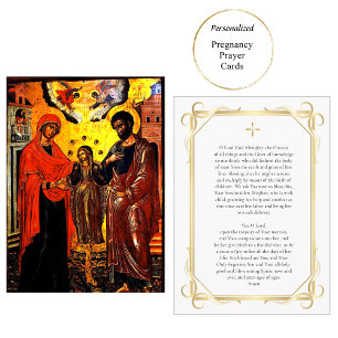 Carte De Placement St. Anna, Joachim, Theotokos Pregnancy Pray Card