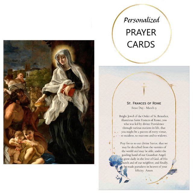 Carte De Placement St. Frances of Rome Catholic Prayer Card           (Créateur téléchargé)