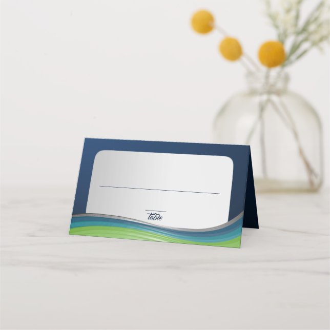 Carte De Placement Star de David Green et Blue Gradient Bar Mitzvah (Devant)