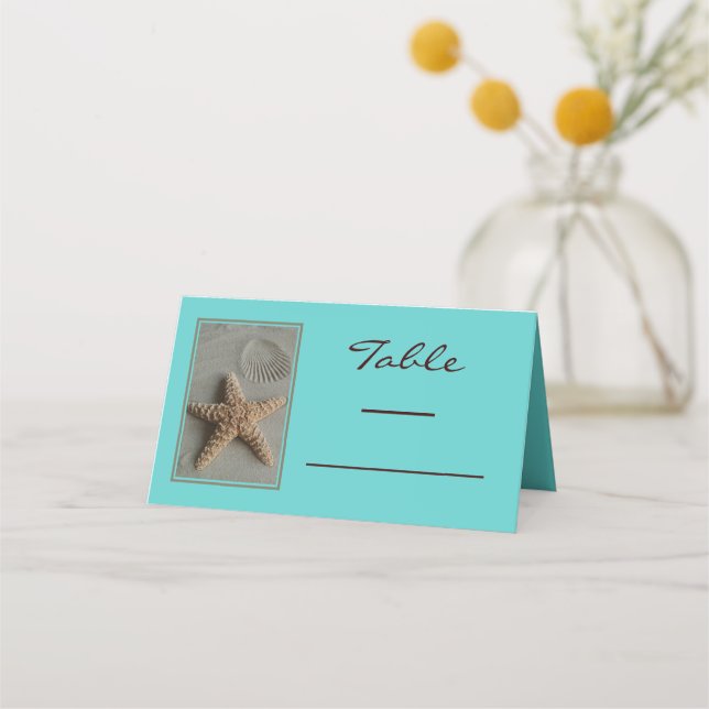 Carte De Placement Starfish dans la carte Sand Beach Place Card (Devant)