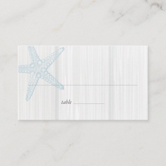 Carte De Placement Starfish Rustic Beach Wood Blue Grey (Devant)