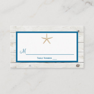 Carte De Placement Starfish Whitewashed Wood Beach Wedding Collection