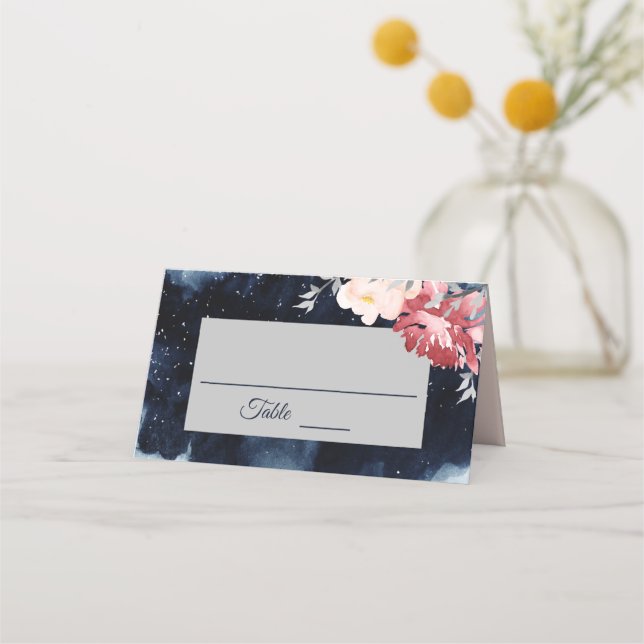 Carte De Placement Starry Night Floral Mariage Place Card Tente (Devant)
