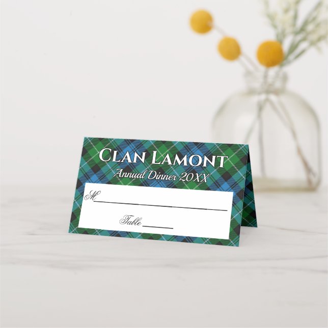 Carte De Placement Stately Clan Lamont Tartan Motto (Devant)
