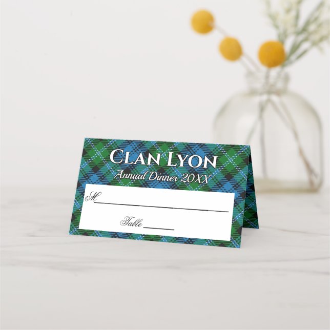 Carte De Placement Stately Clan Lyon Tartan Motto (Devant)
