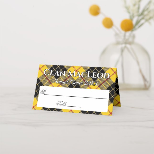 Carte De Placement Stately Clan MacLeod de Lewis Tartan Motto (Devant)