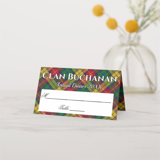 Carte De Placement Statement Clan Buchanan Tartan Motto (Devant)