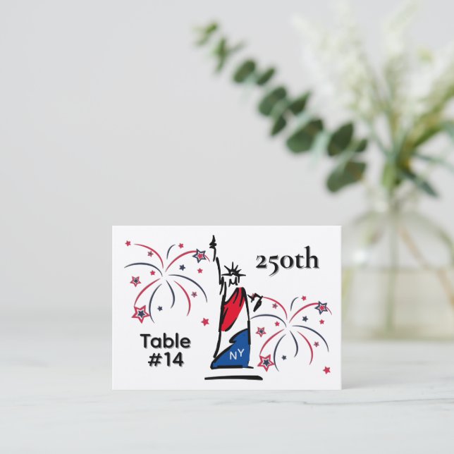 Carte De Placement Statue de la Liberté avec feu d'artifice 250e anni (Debout devant)
