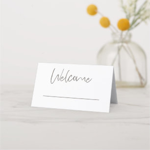 Carte De Placement Stylo Typographie Nom de bienvenue Date