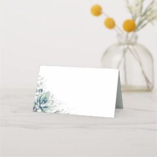 Carte De Placement Succulent Verdure Argent Feuille Mariage